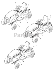 Massey Ferguson 2622 (2690971-02) - Massey Ferguson 44" Lawn Tractor, 22hp Decals - Brand &amp; Model