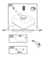 Briggs & Stratton 117432-0624-B1 - Briggs & Stratton Horizontal Engine Fuel Supply Group