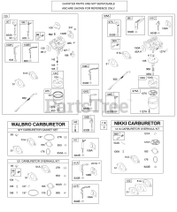 Briggs & Stratton 205437-0169-E1 - Briggs & Stratton Horizontal Engine Carburetor, Kit - Carburetor Overhaul