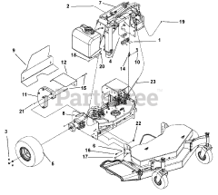 Gravely 994102 (2352 FX) - Gravely Pro-Stance 52" Stand-On Mower, Fixed Deck, 23hp Kawasaki (SN: 000101 - 000206)