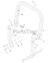 Exmark LZX740KC606CA - Exmark 60" Lazer Z X-Series Zero-Turn Mower, Kohler, CARB (SN: 312000000 - 312999999) (2012) Roll-Over Protection System Assembly No. 116-0230