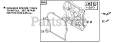 Briggs & Stratton 134202-1118-E1 - Briggs & Stratton Horizontal Engine Crankcase Cover/Sump