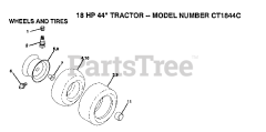 Electrolux/AYP CT 1844 C - Electrolux/AYP Lawn Tractor (1992) WHEELS/TIRES