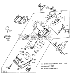 Briggs & Stratton 62033-0642-01 - Briggs & Stratton Horizontal Engine Carburetor,Wet-Bulb Primer