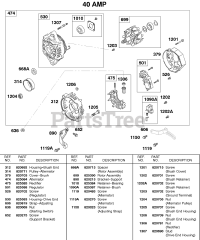 Briggs & Stratton 430447-0205-E2 - Briggs & Stratton Horizontal Engine Alternator 40 AMP
