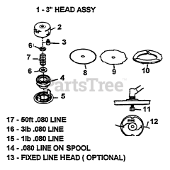 Green Machine 1940 - Green Machine String Trimmer 2345 Stringhead and Accessories Attachment