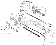 Echo PAS-230 - Echo PAS Series Powerhead (SN: S67711001224 - S67711001252) Control Handle, Control Cable Assembly
