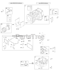 Briggs & Stratton 28U707-1175-E1 - Briggs & Stratton Vertical Engine Cylinder, Crankshaft, Sump, Piston/Rings