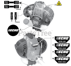 Echo SRM-266 T - Echo String Trimmer (SN: T42512001001 - T42512999999)