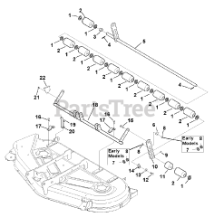 Simplicity 1693765 - Simplicity Legacy 54" Garden Tractor, 23hp 54" Mower Deck - Roller Bar Group