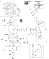 Briggs & Stratton 441777-0283-E1 - Briggs & Stratton Vertical Engine Camshaft, Crankshaft, Cylinder, Engine Sump, Lubrication, Pistons, Rings, Connecting Rods