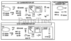 Briggs & Stratton 161432-0127-01 - Briggs & Stratton Horizontal Engine Gasket Sets