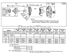 Briggs & Stratton 191702-5671-XX - Briggs & Stratton Vertical Engine Electric Starter and Chart