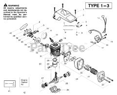 Poulan 220 - Poulan Chainsaw, Type 2 (2006-09) Engine - Type 1-3