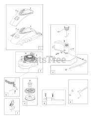 Toro 139-0609 (LC1P65FC) - Toro Electric-Start Engine Shroud, Flywheel and Fuel Tank Assembly
