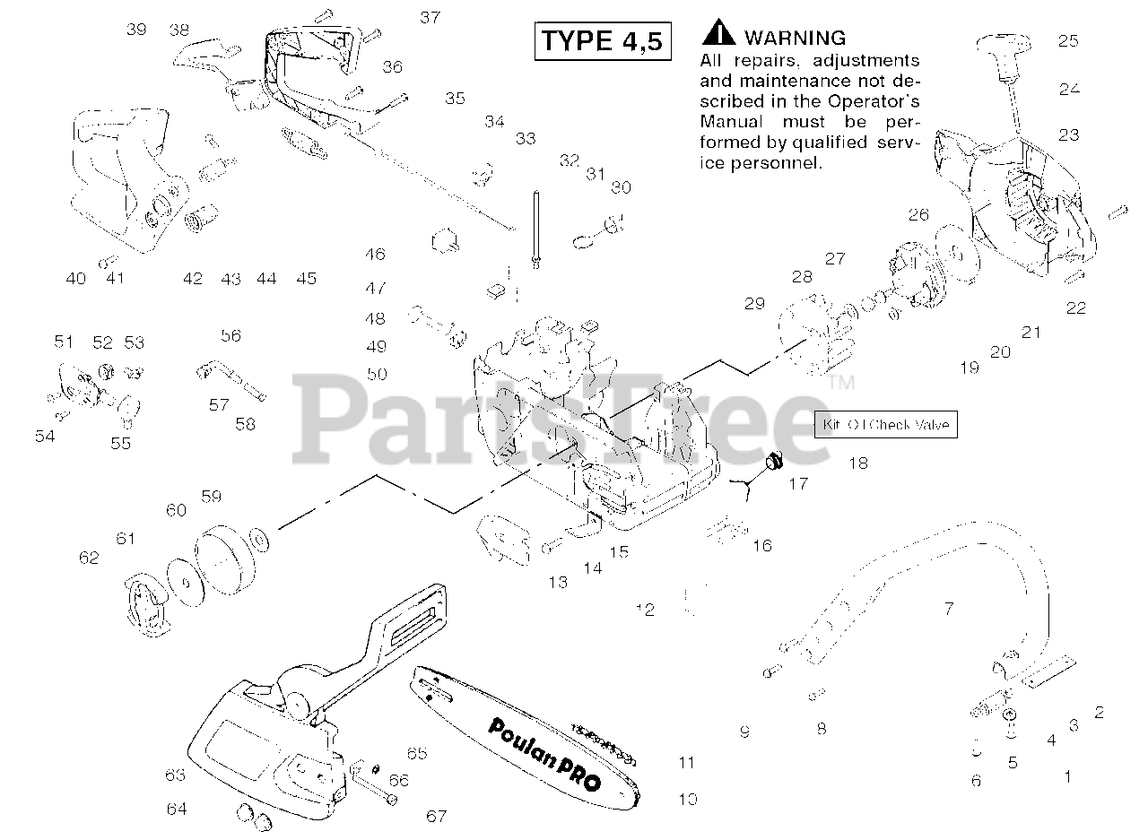 Poulan Pro PP 260 Poulan Pro Chainsaw (Type 5) Starter Type 45 Parts