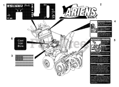 Ariens 932105 (ST 8526 LE) - Ariens 26" Snow Blower, 8.5hp Tecumseh (SN: 000101 & Above) Decals