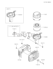 Kawasaki FJ180V-EM17 - Kawasaki Engine AIR-FILTER/MUFFLER