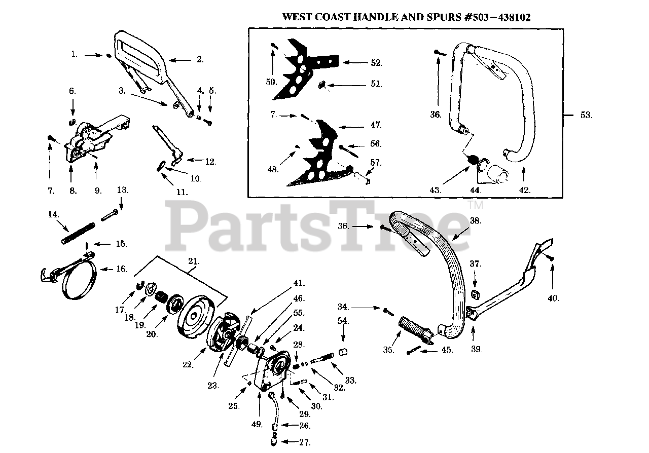 Poulan Pro PP 425 - Poulan Pro Chainsaw HANDLE ASSEMBLY Parts Lookup