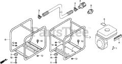Honda WP30 X ACF6 (WZBF) - Honda Water Pump, Made in Japan (SN: WZBF-1000001 - WZBF-1299999) FRAME + STRAINER