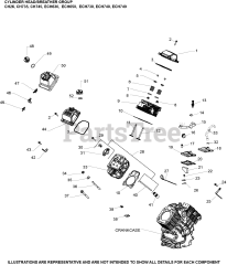Kohler ECH730-3001 - Kohler Command PRO EFI Engine, Basic Version, 25hp, 18.61kW Cylinder Head/Breather Group 4-24-617 ECH630-749