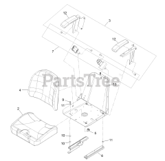 Exmark PNS720KC523 - Exmark 52" Pioneer S-Series Zero-Turn Mower, Kohler ZT720 (SN: 314000000 - 314999999) (2014) Seat W/Tracks Assembly No. 116-6192