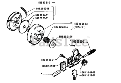 Husqvarna 40 - Husqvarna Chainsaw (1986-12) Oil Pump/Clutch