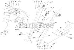 Toro 38053 (824) - Toro 24" Power Throw Snow Thrower (SN: 200000001 - 200999999) (2000) Handle and Control Assembly