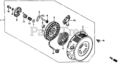 Honda GD320 QAAE (GPB) - Honda Engine, Made in Japan (SN: GPB-1000001 - GPB-1008896) RECOIL STARTER