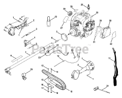 Ryobi RY 52003 A (TP 30) - Ryobi Pole Saw Upper Handle/Air Box Assembly