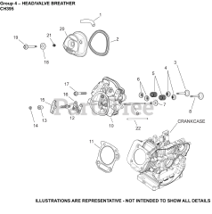 Kohler CH395-1014 - Kohler Command PRO Engine, Basic Version, 9.5hp, 7.1kW 04 CylinderHead/Breather