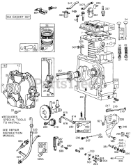 Briggs & Stratton 195437-2025-02 - Briggs & Stratton Horizontal Engine Cylinder,Crankcase,Controls