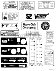 Scag SMT-72VS - Scag Turf Tiger 72" Mower Deck (SN: E3400001 - E3499999) Replacement Decals And Information Plates (Part 1)