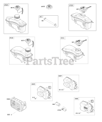 Briggs & Stratton 104M02-0109-H1 - Briggs & Stratton Vertical Engine Exhaust System, Fuel Supply