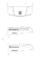 Husqvarna HUV 4210 EXP - Husqvarna 4x2 Utility Vehicle, Electric (2006-11) Logo Decals