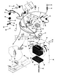 Toro 01-10K802 (C-105) - Toro Garden Tractor (1981) Electrical System-Single Cylinder Models