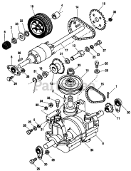Simplicity 5/25 (1692582) - Simplicity Chipper Vacuum, 5hp Transmission &amp; Rear Wheels Group