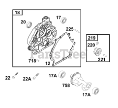 Briggs & Stratton 245437-0802-E1 - Briggs & Stratton Horizontal Engine Crankcase Cover/Sump Group