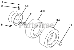 Poulan Pro PB 195H42 LT (960420036-04) - Poulan Pro Lawn Tractor (2009-09) Wheels and Tires