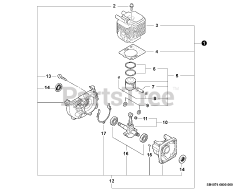 Shindaiwa SV 212 - Shindaiwa Shredder / Vacuum (SN: P02611001001 - P02611999999) Engine, Short Block -- SB1076