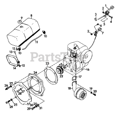 Gravely 985053 (5260) - Gravely Walk-Behind 2-Wheel Tractor, 8hp, Electric Start (SN: 000101 & Above) Fuel And Exhaust System