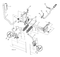 Husqvarna YTH 26V54 (960430111-04) - Husqvarna 54" Yard Tractor (2012-08) MOWER LIFT LEVER