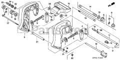 Honda BFP9.9 D5 LHA (BABJ) - Honda Outboard Engine, Made in Japan (SN: BABJ-1400001 - BABJ-1499999) STERN BRACKET (1)