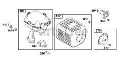 Briggs & Stratton 130G32-0123-H5 - Briggs & Stratton Horizontal Engine Exhaust Group