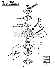 Poulan Pro PP 452 - Poulan Pro Blower CARBURETOR WT-141A