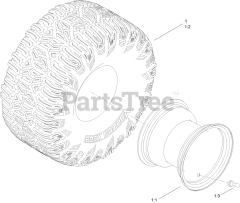 Toro 77502 - Toro 50" TimeCutter MyRide Zero-Turn Mower (SN: 417162420 - 417399999) Tire Assembly