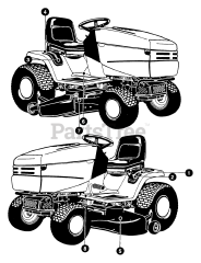 Scotts 42502x8C - Scotts 42" Lawn Tractor (2000) Decal Assembly (part 1)