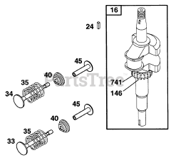 Briggs & Stratton 12A802-0808-01 - Briggs & Stratton Vertical Engine Piston Grp, Crankshaft, Cam