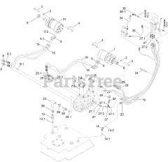 Toro 22328 HD (TX 1000) - Toro Dingo Wide Track Compact Utility Loader (SN: 414000000 - 999999999) Hydraulic Motor and Hose Assembly