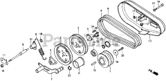 Honda FR500 A (FR500) - Honda Tiller, Made in Japan (SN: FR500-1000001 - FR500-9999999) BELT COVER + DRIVE PULLEY